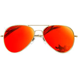 1 x RAW Customer Returns KANASTAL sunglasses for men and women with mirrored orange-red lenses with premium metal frame UV400 protection classic mirror glass sunglasses - RRP €18.98