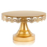 1 x RAW Customer Returns JUJOYBD Cake Plate with Base Gold - Cake Stand Vintage 25cm - Cake Stand Cake Plate Serving Plate for Presenting Cake Dessert Fruit - Table Decoration for New Year s Eve Party Birthday Wedding - RRP €24.0