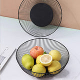 1 x RAW Customer Returns FOCCTS 2 Pieces Fruit Bowls Metal Wire Black 28 x 15 x 7.5 cm Metal Fruit Basket Rounded Design Openwork Storage for Vegetables Fruit Bread Black Semicircle  - RRP €25.99