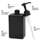 1 x RAW Customer Returns Segbeauty Lotion Dispenser Square, 4 Pieces 280ml Black Soap Dispenser Set with Handwritten Labels for Shampoo Shower Gel Soap Liquid Soap, Refillable Plastic Pump Bottles for Kitchen Bathroom - RRP €18.14