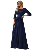 1 x RAW Customer Returns Ever-Pretty Women s Long Empire Waist Bridesmaid Dresses Navy Blue 42 - RRP €84.99