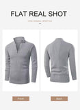 1 x RAW Customer Returns AlvaQ Sweater Men Comfort Stand Collar Sweater Men Winter Sweater Men Zip Sweater Men Grey XL - RRP €36.29