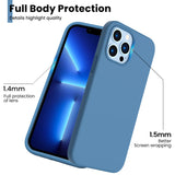 7 x Brand New ORNARTO Compatible with iPhone 13 Pro Max Liquid Silicone Case 6.7 , Thickened Shockproof Liquid Silicone Mobile Phone Case with All-Round Protection Protective Case Blue - RRP €81.62