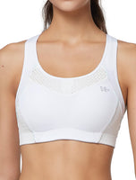 1 x RAW Customer Returns Yvette Women s Sports Bra Strong Support Large Breasts Bra Racer Back Non-Wired Padded Bustier for Fitness Jogging Yoga White L - RRP €16.58