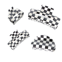 1 x RAW Customer Returns 4PCS Hair Clips, Basicon Metal Claw Clips Hair Claws Large Non-Slip Hair Clips Hair Claw Clips Hair Claw Clip for Women Girls, Black and White Plaid - RRP €13.99