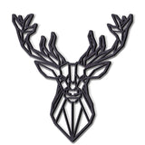 1 x RAW Customer Returns KUINEA Deer 2 wall decoration I wall decoration wood color anthracite wall decoration I decoration I wall decoration for home, office, bedroom, living room and kitchen I wall decoration living room I mural I wall  - RRP €15.12