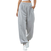 1 x RAW Customer Returns Nuofengkudu Women s Harem Jogger Pants Warm Sweatpants with Big Pockets High Waist Loose Long Elastic Ankle Classic Baggy Fitness Winter Sports Running Trousers Home Fleece-Grey,M  - RRP €26.21