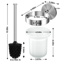 1 x RAW Customer Returns Dailyart toilet brush, toilet brush WC brush holder WC set WC brush without drilling toilet brush holder with holder for wall mounting, including replacement brush, stainless steel glass, 2 pack - RRP €31.88