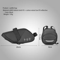 1 x RAW Customer Returns CCKOLE bicycle saddle bags bicycle saddle bag with reflective, bicycle bag tail bag waterproof, seat multifunctional bag tear-resistant, MTB road bike bag top tube bag - RRP €16.13