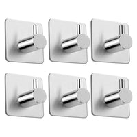 10 x Brand New Qeekzeel 6 pieces adhesive hooks towel hooks without drilling towel holder hooks self-adhesive stainless steel for kitchen and bathroom - RRP €90.6