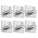 10 x Brand New Qeekzeel 6 pieces adhesive hooks towel hooks without drilling towel holder hooks self-adhesive stainless steel for kitchen and bathroom - RRP €90.6