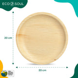 7 x Brand New ECO SOUL 100 compostable 20 cm, round palm leaf plates 25 pieces I Premium palm leaf tableware I Robust, organic disposable plates like bamboo I Round disposable plates - RRP €119.21