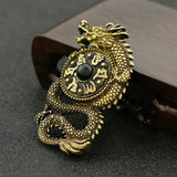 1 x Brand New HOMSFOU Brass Dragon Charms Antique Chinese Feng Shui Dragon Pendants Wealth Prosperity Hanging Ornament Amulet Jewelry Making Charms For DIY Bracelet Necklace - RRP €12.7