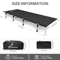 1 x RAW Customer Returns Sportneer Folding Bed 190 70cm, Portable Camping Bed for Camping Maximum Load 150kg for Tent, Outdoor Activities, Hiking, Travel, Beach - RRP €80.2