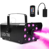 1 x RAW Customer Returns HOLDLAMP Fog Machine Smoke Machines with 8 LED Remote Control 700W RGB Portable Fog Machine for Halloween Party Wedding Stage Christmas Stage Performances - Black - RRP €55.25