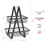 1 x RAW Customer Returns Cisivis Fruit Stand, Removable Fruit Basket, Fruit Baskets, 2 Tier, Metal, for Bread, Vegetables, Snacks, for Kitchen, Black Color - RRP €22.8