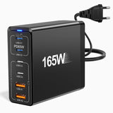 1 x RAW Customer Returns USB C Charger 165W 4 x USB-C 2 x USB-A , Acezeek 6 Ports Fast Charger, PD3.0 PPS Multiple USB C Charger for MacBook Pro Air, iPad Pro, iPhone 14 15 Series, Samsung S23 S22, Xiaomi, Pixel - RRP €36.99