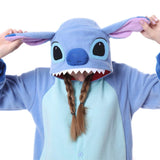 1 x RAW Customer Returns LorranTree Stitch Onesie Costume Relaxo Jumpsuit Animal Costume Women Men Pajamas Carnival Halloween Pajamas Cosplay Adult Carnival Blue XL - RRP €29.36