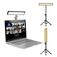 1 x RAW Customer Returns APEXEL streaming light, video light, 3 light modes and 10 brightness levels adjustable, video conference light with 8-42 cm retractable tripod and clip for video conference lighting, laptop and computer, vlogger - RRP €31.61