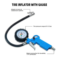 1 x RAW Customer Returns CCLIFE Tire Pressure Gauge Tire Inflator 3-IN-1 Tire Pressure Gauge Tire Inflator with Valve Core Tool, 12 bar 170PSI for Car, Bicycle, Truck, Motorcycle - RRP €13.49