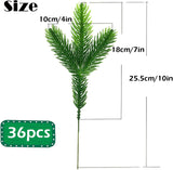 1 x RAW Customer Returns Pduoduo Artificial Pine Branches, Artificial Fir Branches, Evergreen Fir Branches for Christmas, Artificial Pine Branches DIY Accessories for Christmas Simulation Fir Artificial 36 Pieces  - RRP €17.23