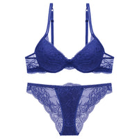 1 x RAW Customer Returns SHEKINI push up bra set, women s underwired bra set, lace bra and briefs, non-removable bra, panty, lingerie, underwear with hook closure and adjustable straps - RRP €26.17