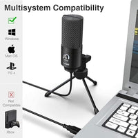 1 x RAW Customer Returns FIFINE USB Microphone PC Gaming, Microphone for MAC PS4 PS5, Podcast Microphone with Stand, Studio Quality Recording Condenser Microphone for Streaming, Studio -Black - RRP €29.64