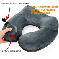 1 x RAW Customer Returns KXCFCYS Travel Pillow Luxuriously Soft Inflatable Neck Pillow - Compact and Lightweight for Sleeping on Planes, Cars and Trains - Carry Bag - Soft and Ergonomic One Size Design - RRP €23.11