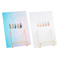 1 x Brand New nbeads 2 Sets 2 Colors Nail Art Display Holder, Acrylic Aurora Water Ripple Nail Art Board with 2pcs Iron Display Holder Stand for Displaying Various Nail Decorations - RRP €20.4