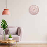 1 x RAW Customer Returns HZDHCLH 25cm Modern Quartz Silent Wall Clock Arabic Numerals Creeping Second without Ticking for Decoration Living Room, Kitchen, Office, Bedroom Pink  - RRP €20.16