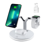 1 x Brand New Elec Space Qi Charger Charger, 3 in 1 Wireless Magnetic Phone Holder Charging Station Mobile Phone Holder Compatible with iPhone 13 12 Pro Max iWatch SE 6 5 4 3 2 - RRP €47.22