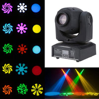 1 x RAW Customer Returns Lixada Moving Head 25W DMX-512 Mini Moving Head Light 8 Color Changes LED Stage Light with Shapes Professional 9 11 Channel Party Disco Show AC 100-240V Voice Control - RRP €108.9