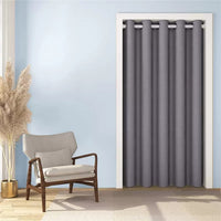 1 x RAW Customer Returns SK Studio thermal curtain with eyelets, blackout curtains, heat-insulating, cold protection, curtains, bedroom partition, room divider for bedroom, door, closet, grey, 100 x 200 cm - RRP €38.4