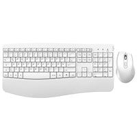 1 x RAW Customer Returns Seenda Ergonomic Keyboard Mouse Set, 2.4G USB Wireless Full Size Keyboard and Mouse with Wrist Rest and Foldable Stand, Wireless Keyboard Mouse Combo for Windows Computer Laptop PC, White - RRP €37.3