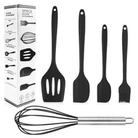 23 x Brand New Silicone Kitchen Utensils, 5 Pack Silicone Spatulas Include Lick Scoop, Baking Brush, Spatula, Egg Stirrer, Heat Resistant Non-Stick One Core Stainless Steel and Natural Materials Black  - RRP €223.56