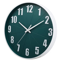 1 x RAW Customer Returns HZDHCLH Radio Clock 30 cm Large Dial Wall Clock Silent, Suitable for School, Home, Wall Decoration Dark Green  - RRP €29.23