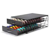 1 x RAW Customer Returns SYSYLY capsule holder, coffee capsule storage for 80 capsules, 2-tier capsule drawer compatible for Tchibo Cafissimo, Dolce Gusto capsules. - RRP €49.99