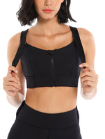 1 x RAW Customer Returns Women s Sports Bra Racerback Sports Bra Crop Top Comfort Back Crossed Front Zipper Running Gym Light Comfortable Bra Velcro Strappy Tank Top Bralette - RRP €36.29