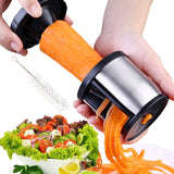 1 x RAW Customer Returns XREXS vegetable pasta spiral cutter stainless steel spiral cutter hand with brush, vegetable spaghetti vegetable slicer for carrot, cucumber, zucchini - RRP €10.03