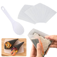 1 x RAW Customer Returns Koonafy Transparent Onigiri Mold Plastic Mould Set Onigiri Maker Sushi Triangle Rice Ball Former, DIY Onigiri Mold, Reusable Sushi Mold, for Nori Sheets Seaweed Sheets transparent  - RRP €20.4