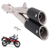 1 x RAW Customer Returns Universal Motorcycle Exhaust,1.5-2 Inlet Thunder Dual Tail Exhaust Outlet with Motorcycle - RRP €67.99