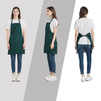 2 x RAW Customer Returns atopo Pack of 4 Chefs Aprons, Aprons for Men Women, Waterproof Apron with 2 Pockets, Adjustable Neck Strap Apron for Kitchen Cooking Baking Garden BBQ Green - RRP €37.98