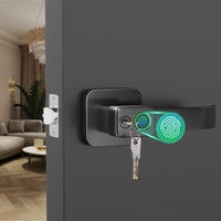 1 x RAW Customer Returns FITNATE Fingerprint Doorknob, Smart Biometric Door Lock Fingerprint Doorknob with App Control, User Management, Touch to Open Button for Bedroom, Home, Hotel, Office, Black - RRP €77.4