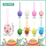 1 x RAW Customer Returns 36 pieces painted plastic eggs, 2 sizes for hanging Easter egg decorations with different style dots stripes flowers for tree school home office party supplies Easter day decoration - RRP €18.14