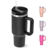 1 x RAW Customer Returns HNCY thermal mug with straw 1180ML, thermal coffee mug to go, drinking cup with lid and straw, stainless steel insulated mug with handle, tumbler cup for cold hot drinks thermo mug - RRP €16.99