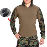 1 x RAW Customer Returns ATAIRSOFT Men s BDU Combat Long Sleeve Camouflage Shirt with Elbow Pads Protection for Military Army Airsoft AOR2 M - RRP €33.82