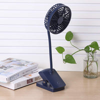 1 x RAW Customer Returns Fdit Portable Clip-on Fan, Rechargeable USB Clip-on Desk Fan, Mini Table Fan, Portable Desktop Fan for Car and Office Blue  - RRP €26.84