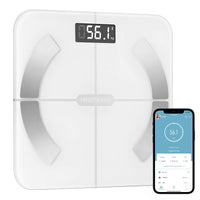 1 x RAW Customer Returns Body weight scale, body fat scale, digital body weight, bathroom scale, scale, smart BMI scale, body composition monitors with smartphone app - RRP €19.98