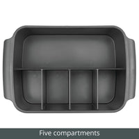 1 x RAW Customer Returns mDesign cutlery holder with handles decorative cutlery basket for kitchen, dining room, garden or picnic cutlery organizer with 5 compartments dark gray - RRP €21.0