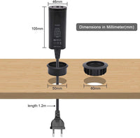 1 x RAW Customer Returns Gonine Desktop Power Grommet with USB, Hidden Socket, Desktop Charging Station, with 1 Type C and 2 USB Power Ports - RRP €26.99